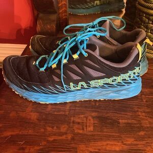 La Sportiva men’s trail shoes - size 10.5 blue, black and yellow